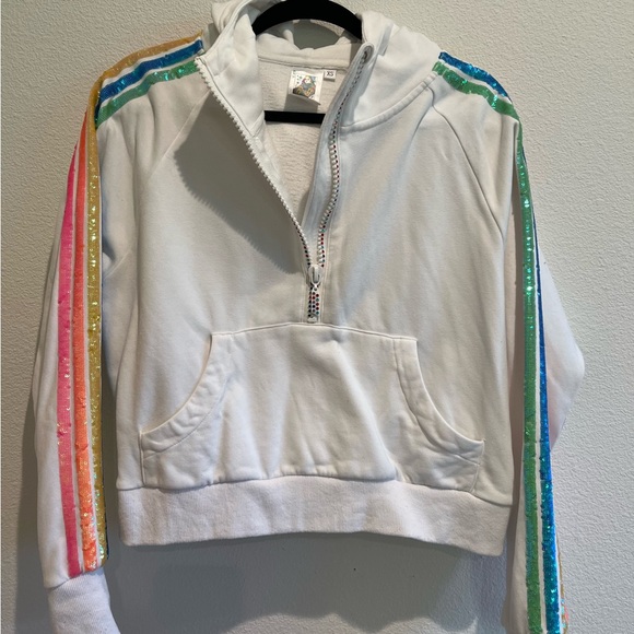 Queen of Sparkles Rainbow Half Zip Hoodie – Size XS - Picture 6 of 8